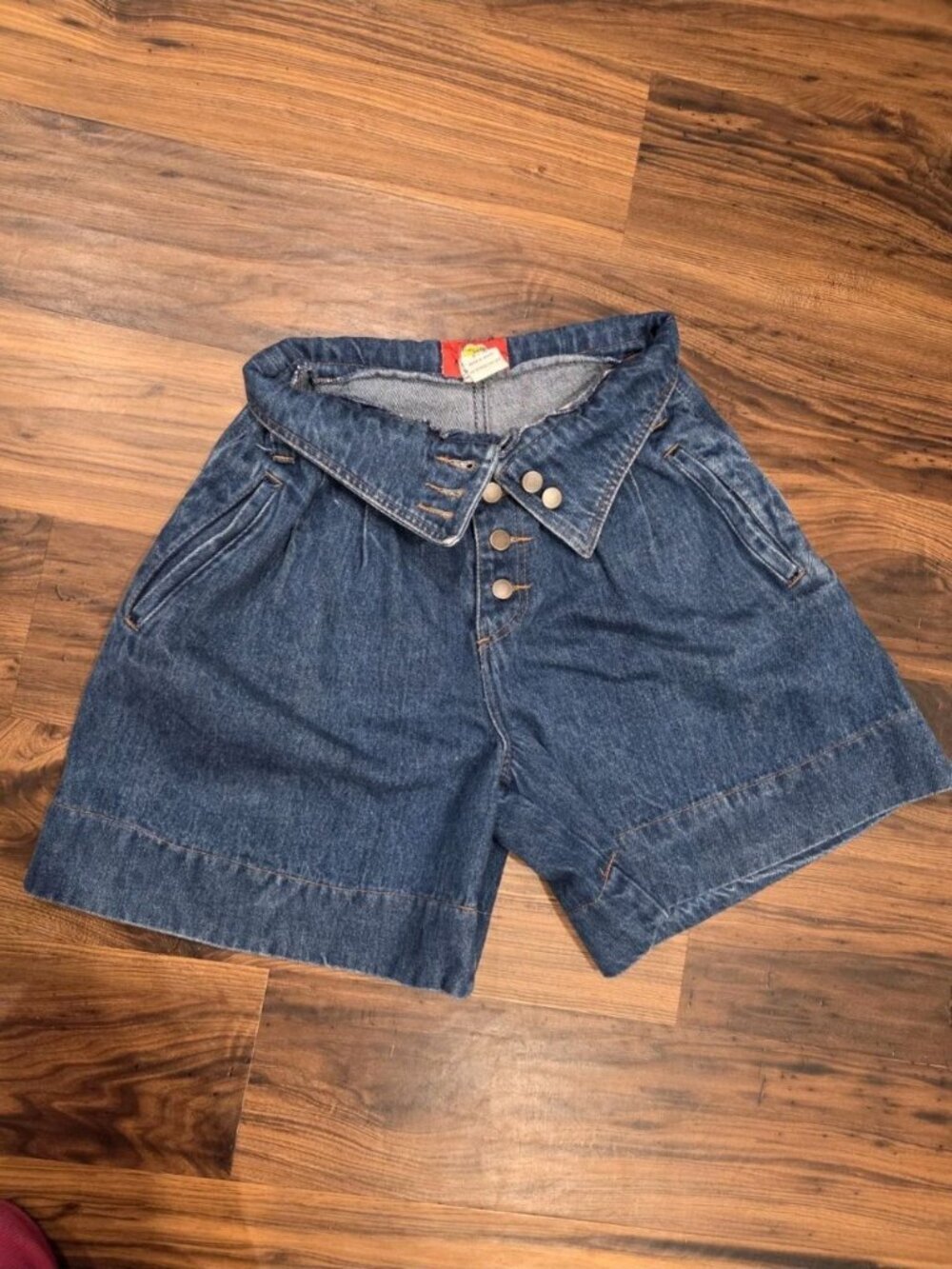 Vintage Buzios No Problem High Waisted Denim Shorts 26” Waist Brazil Made